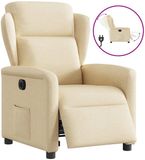 vidaXL Elektrische fauteuil Crème Stof