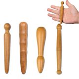 Rouleau de massage en bois, bâton de massage, rouleau de point trigger - 4 pièces - Pour épaules, dos et jambes