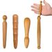 Rouleau de massage en bois, bâton de massage, rouleau de point trigger - 4 pièces - Pour épaules, dos et jambes
