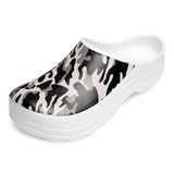 Ladeheid Tuinklompen voor dames ultralicht EVA tuinschoenen LA-CA-ComoHappyWoman - wit/camouflagepatroon, maat 37
