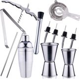 alpina Cocktailset Compleet - 14 Stuks - Cocktailshaker/ Stamper/ Jigger / Etc - RVS