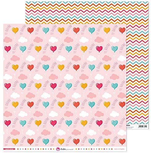 Anita y Su Mundo Collectie Puro Liebe Scrapbooking-papier, papier, ballonnen, 30,5 x 30,5 cm