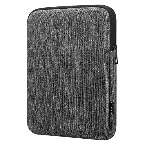 MoKo 9-11 Inch Tablet Sleeve Bag, Wool and Polyester Pouch Cover Case Fits iPad Pro 11 2021/2020/2018, iPad 9th 8th 7th Gen 10.2, iPad Air 4 10.9, iPad Air 3 10.5, iPad 9.7, Black & Gray