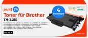 print24 Toner voor Brother TN3480, compatibel met Brother DCP 5500, HL-L 5000, MFC-L 5700, e.d., 4 stuks