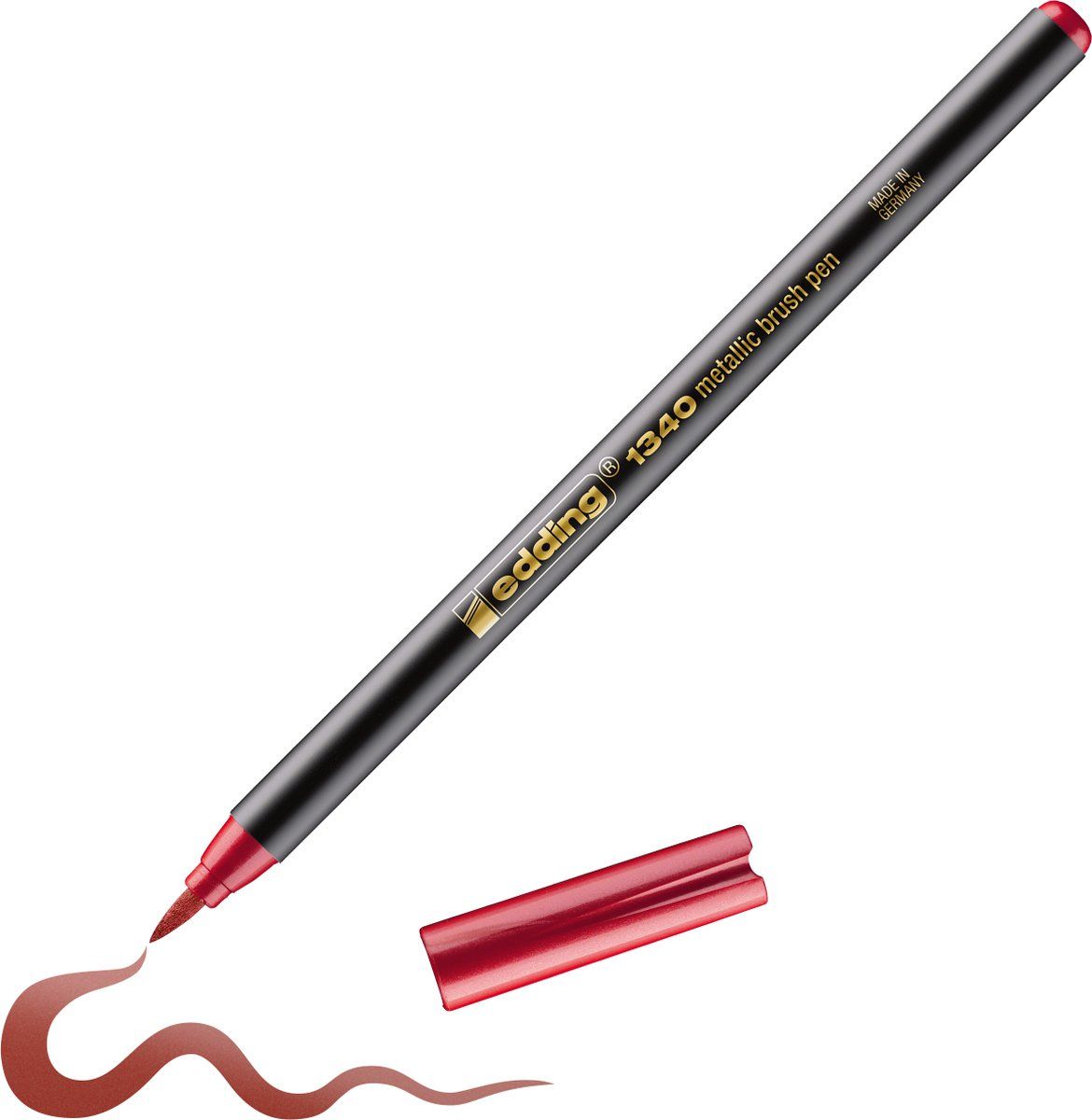 Edding 1340 brushpen metallic rood - 4057305046345