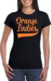 Bellatio Decorations Koningsdag shirt voor dames - zwart - glitters - feestkleding XXL
