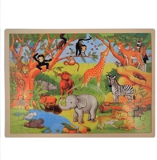 Playwood / Roel Legpuzzel jungle 48 stukjes in houten frame