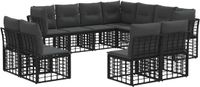 vidaXL - Hoek loungeset - Zwart - Polyester