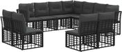 vidaXL - Salon d'angle - Noir - Polyester