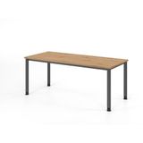 HAMMERBACHER Bureau H-Serie | Piètement à 4 pieds | réglable en hauteur | extrêmement stable, taille plateau de table : 180 x 80 cm, couleur plateau de table : chêne noueux, couleur piètement : graphite