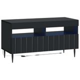 vidaXL LED tv-meubel ZWOLLE 81 x 35 x 43 cm Zwart Bewerkt hout