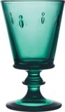 La Rochère Bee - set van 6 wijnglazen - bijtjes - donkergroen - handgeblazen - H 14 cm