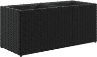 vidaXL Plantenbak met 2 potten 72x30x32 cm poly rattan zwart