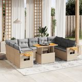 Maison Exclusive - Ensemble de jardin, 11 pièces, avec coussins, beige, en polyrotin