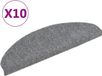 vidaXL Zelfklevende Trapmatten 10 stuks Lichtgrijs 65x21x4 cm