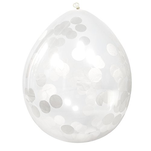 Folat - Ballonnen met Witte Confetti 30cm - 4 stuks