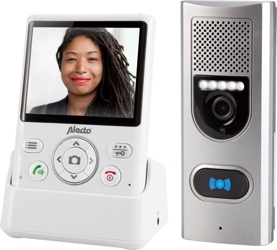 Alecto ADI-250 - Draadloze digitale deurbel met camera - Wit/Zilver