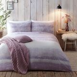 Appletree Mauve Dekbedovertrek met kleurverloop - Super King 260 x 220 cm - Zacht 100% geborsteld katoen - 2 kussenslopen - paars beddengoed met kleurstof - Dekbedovertrek met vervagingseffect - Lara