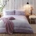 Appletree Mauve Dekbedovertrek met kleurverloop - Super King 260 x 220 cm - Zacht 100% geborsteld katoen - 2 kussenslopen - paars beddengoed met kleurstof - Dekbedovertrek met vervagingseffect - Lara