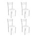 Homey wit, set van 4 stoelen met stoffering voor keuken of eetkamer, met afwerking van kunstleer, model Kilembo, aluminium, 39,5 cm (B) x 37,5 cm (D) x 96 cm (H)