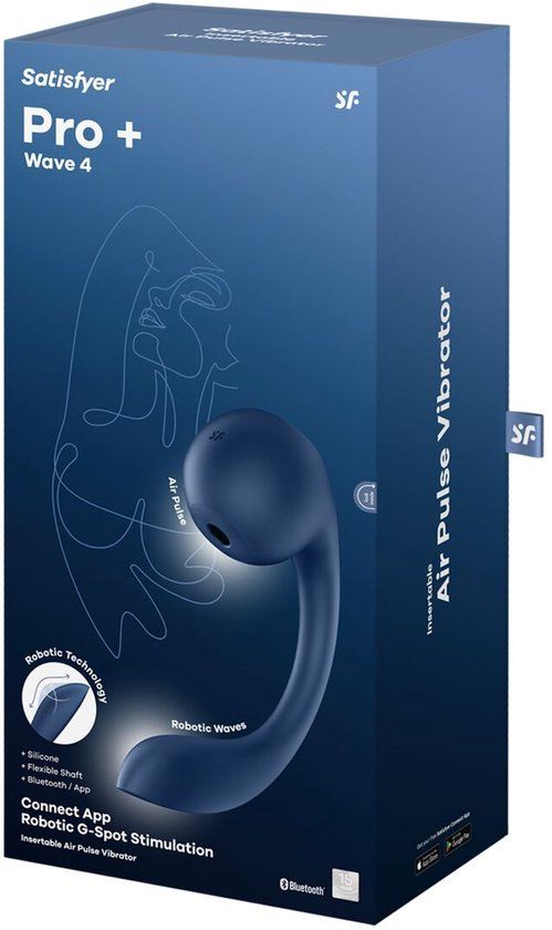 Satisfyer Pro+ golf 4 Connect App Dark Luchtdruk vibrator - Blauw