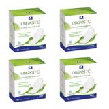 Organyc Hygiënisch verband met vleugels voor de nacht van 100% gecertificeerd biologisch katoen - 4 verpakkingen van elk 10 stuks (in totaal 40 stuks)