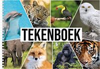 Bellatio Decorations 3x A4 Tekenboek/Schetsboek/Kleurboek met Dieren - 50 Vellen