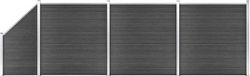 vidaXL Schuttingpanelenset - 619x(105-186) cm - HKC - Zwart