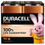 Duracell 9V Plus Power - 4 stuks | 2700 mAh | Alkaline