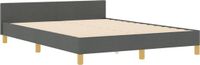 vidaXL Bedframe met hoofdeinde Donkergrijs 160 x 200 cm Stof