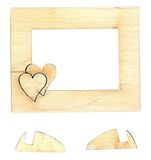 Petra's Bastel News Knutselset 10 x houten frame met hart 45 mm, hout, 5 cm