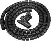 Allteq - Spiraalband - Kabelslang - Met doorvoerhulp - 2 meter - Zwart