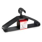 Plasticforte Kledinghangers - 10x - zwart - kunststof - 40,5 cm