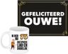 Bellatio Decorations Mok - 75 Jaar - Wit - Keramiek - 300ml