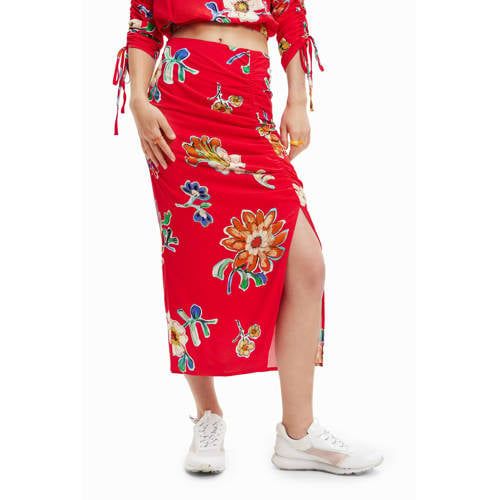 Desigual Gebloemde Maxi Rok Rood/Blauw/Groen