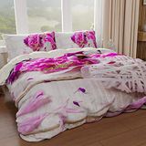 PETTI Artigiani Italiani - Dekbedovertrek voor Frans bed 200 x 200 cm, dekbedovertrek microvezel met digitale print + 1 kussensloop 50 x 80 cm - Made in Italy - Spring