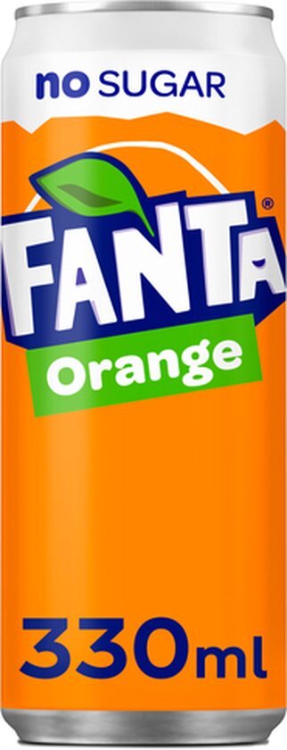 Fanta - Orange - Zero - Sleek Blik - 24 x 33 cl