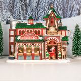 Lemax - 'Santa's Reindeer Stables' - Bâtiment éclairé - Adaptateur exclusief (fonctionne aussi sur piles)