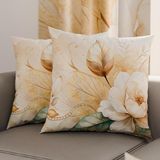 PETTI Artigiani Italiani - Paar kussenslopen 40 x 40 cm van microvezel, decoratief kussen voor slaapkamer, bank, woonkamer, set van 2 kussenslopen, bloemenpatroon 154, 100% Made in Italy