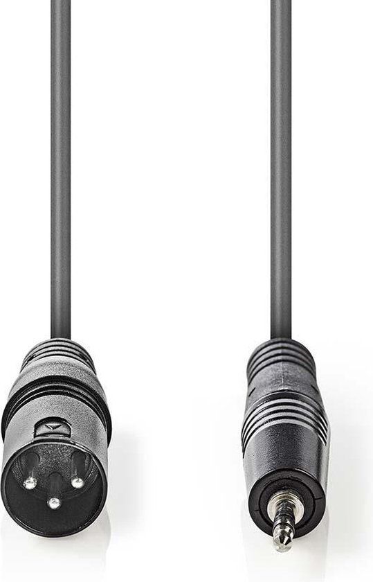 Nedis Gebalanceerde Audiokabel - XLR Male - 3.5mm Male - 3m - Grijs