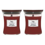 WoodWick 2x Medium Cinnamon Chai Scented Candle 275 gr
