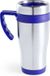 Merkloos / Sans marque Makito Western Europe Warmhoudbeker - 450 ml - thermos isoleer koffiebeker/mok - RVS - zilver/blauw - reisbeker