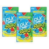 PUR Jumbo SOURZ Gum | Aspartaamvrije kauwgom | Met xylitol | Natuurlijke smaak | Zure blauwe framboos, zure watermeloen, 20 stuks (Pak van 3)