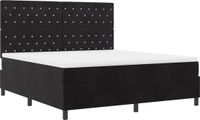 vidaXL LED Boxspringbed met matras Zwart 180 x 200 cm Fluweel