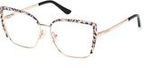 Guess GU50249 Shiny rose gold Vierkant Brilmonturen
