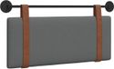 vidaXL - Hangend hoofdbord - Donkergrijs - Antiek - PU