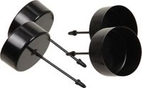Othmar Decorations Theelichthouders stekers - 4x - Zwart - 5 cm - Metaal