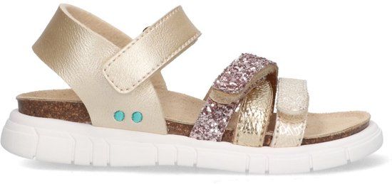 BunniesJR Platte Sandalen Meisjes Beige Imitatieleer Klittenband