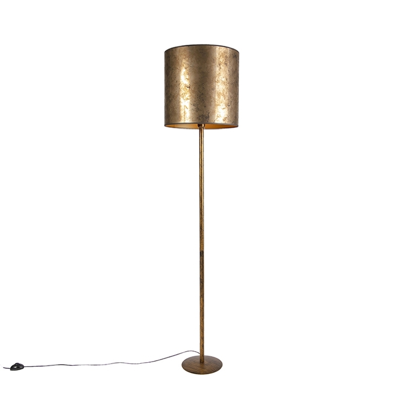 QAZQA Vloerlamp 1 lichts H 1790 mm Brons