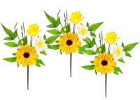 Dekozweig Gerbera Margrieten set van 3 kunstbloementak als echte tak enkele bloemen kunstbloemen steelbloemen bloemen voorjaarsdecoratie bloemenkunst decoratieve takken